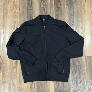 Public Rec Track Jacket Mens Large Black Full Zip Softshell Casual Athletic